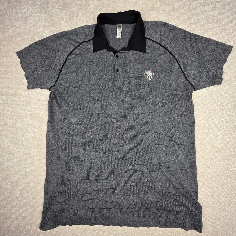 UNRL Golf Barstool Sports Polo Shirt Mens XL Grey Camo Performance Golf Top - Picture 1 of 10